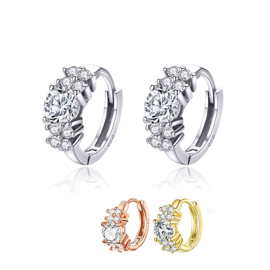 Aretes de Plata Esterlina con Circón en Tres Colores - Image 2