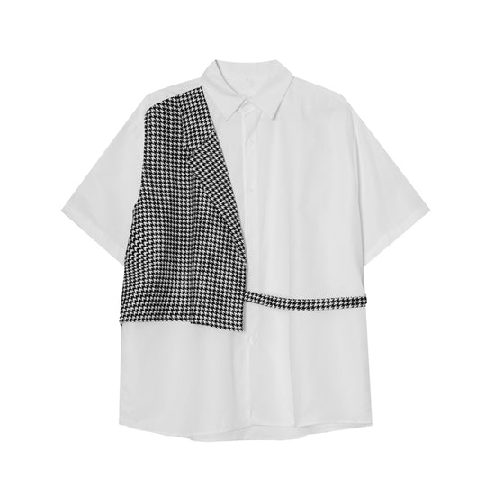 Camisa Casual Hombre con Diseño Falso Dos Piezas y Costuras Premium - Image 8