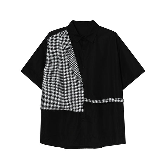 Camisa Casual Hombre con Diseño Falso Dos Piezas y Costuras Premium - Image 10