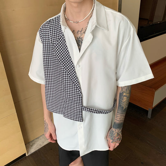 Camisa Casual Hombre con Diseño Falso Dos Piezas y Costuras Premium - Image 12