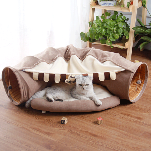 Túnel Interactivo Plegable para Gatos, Hurones y Conejos