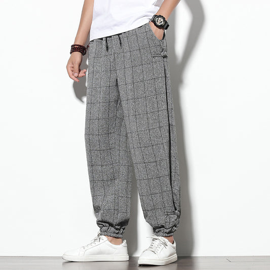 Pantalones Casuales Sueltos Estilo Asiático Corte Tobillero
