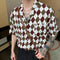 Camisa Cuadriculada Estilo Coreano con Broche Desmontable para Hombre