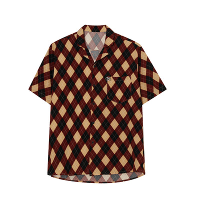 Camisa Cuadriculada Estilo Coreano con Broche Desmontable para Hombre - Image 5