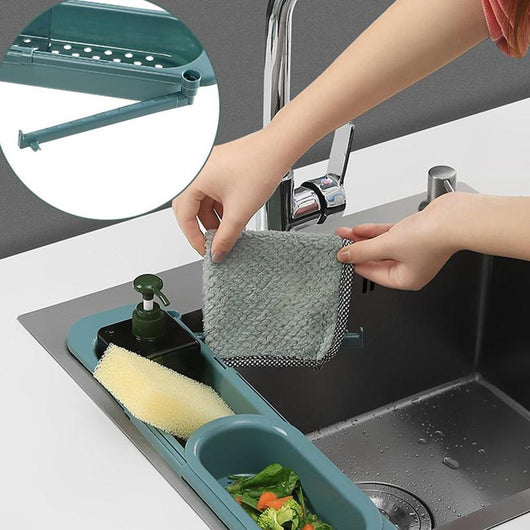 Organizador Telescópico para Fregadero - Estante Ajustable con Soporte para Jabón y Esponja - Image 2