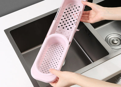 Organizador Telescópico para Fregadero - Estante Ajustable con Soporte para Jabón y Esponja - Image 5