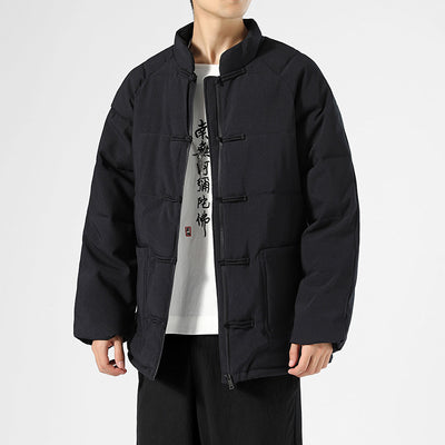 Abrigo Hanfu de Algodón con Cuello Mao y Botones de Disco - Image 11