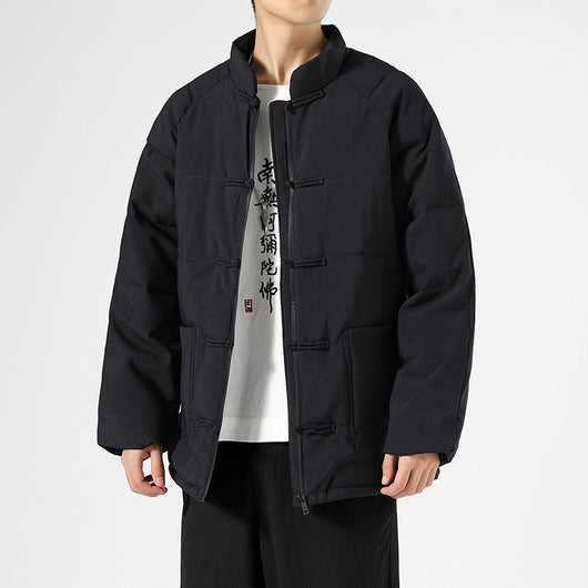 Abrigo Hanfu de Algodón con Cuello Mao y Botones de Disco - Image 11