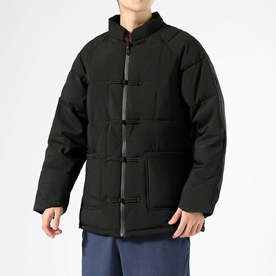 Abrigo Hanfu de Algodón con Cuello Mao y Botones de Disco - Image 9