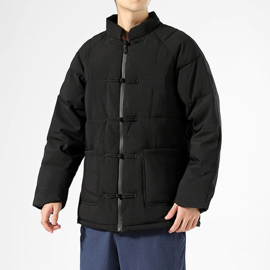Abrigo Hanfu de Algodón con Cuello Mao y Botones de Disco - Image 9