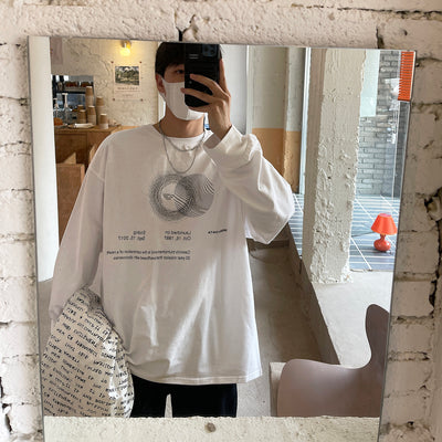 Suéter Cómodo para Parejas - Camiseta Estampada de Manga Larga Estilo Coreano - Image 12