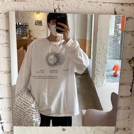Suéter Cómodo para Parejas - Camiseta Estampada de Manga Larga Estilo Coreano - Image 2