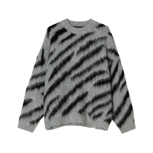 Suéter Hombre Rayas Zebra Mohair Invierno - Cuello Redondo Manga Larga - Image 12