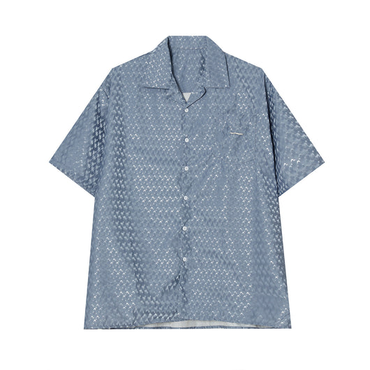 Camisa Suelta de Manga Corta en Color Sólido para Hombre - Image 14