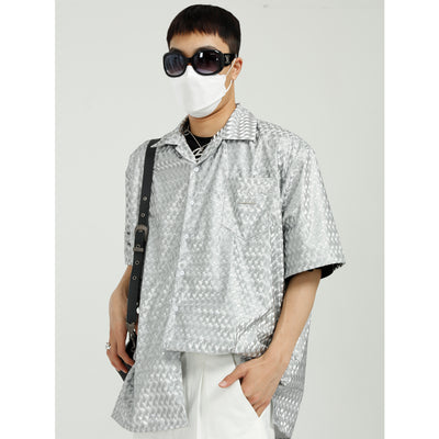 Camisa Suelta de Manga Corta en Color Sólido para Hombre - Image 7