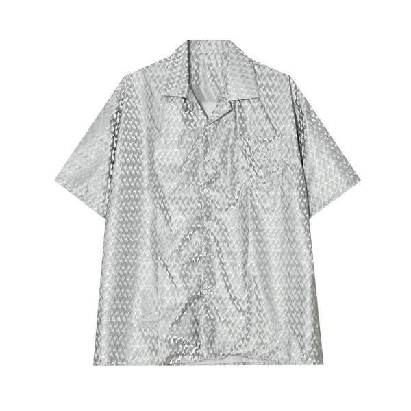 Camisa Suelta de Manga Corta en Color Sólido para Hombre