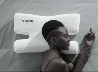Almohada Cervical de Espuma Viscoelástica para Dormir de Lado sin Presión en el Rostro