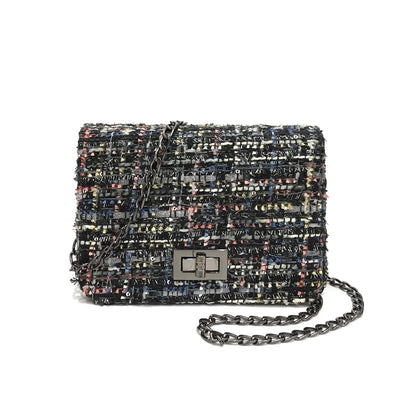 Bolso Mensajero Cuadrado Mini de Lana Coreano Ulzzang con Cadena para Mujer - Image 7