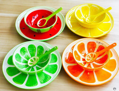 Tazón de Cerámica Frutas - Diseño Sandía, Naranja y Limón - Image 2