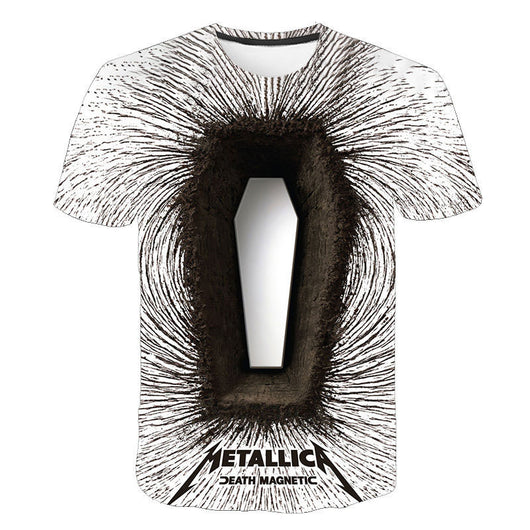 Camiseta Estampada Heavy Metal Cuello Redondo Manga Corta - Image 8