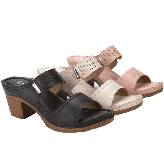Sandalias Cómodas de Tacón Grueso para Mujer - Estilo Europeo Talla Grande - Image 15