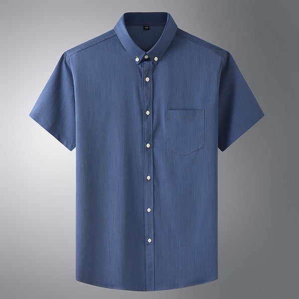 Camisa de Negocios Casual Efecto Denim para Hombre