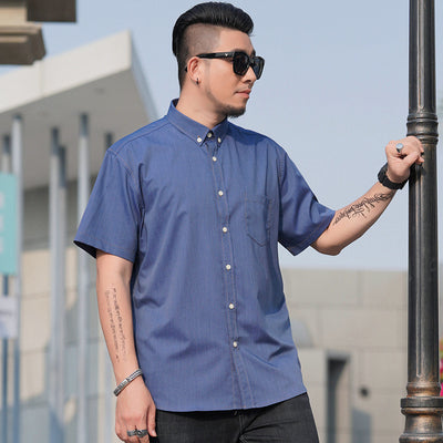 Camisa de Negocios Casual Efecto Denim para Hombre - Image 5