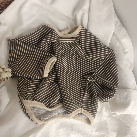 Camisetas Infantiles a Rayas con Cuello Redondo y Forro Interior - Image 6