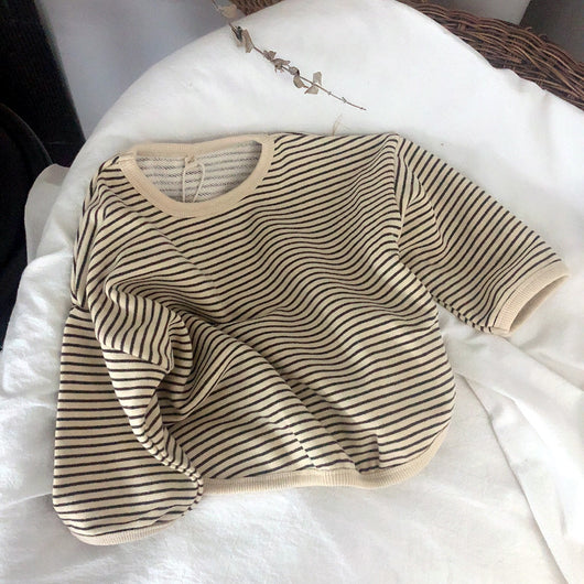 Camisetas Infantiles a Rayas con Cuello Redondo y Forro Interior - Image 10