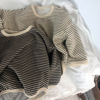 Camisetas Infantiles a Rayas con Cuello Redondo y Forro Interior - Image 9