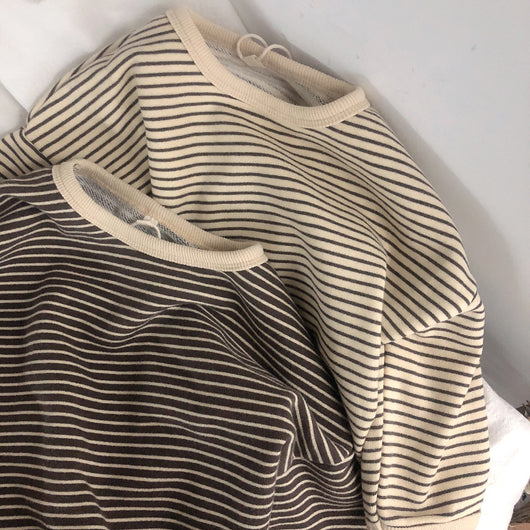 Camisetas Infantiles a Rayas con Cuello Redondo y Forro Interior - Image 4