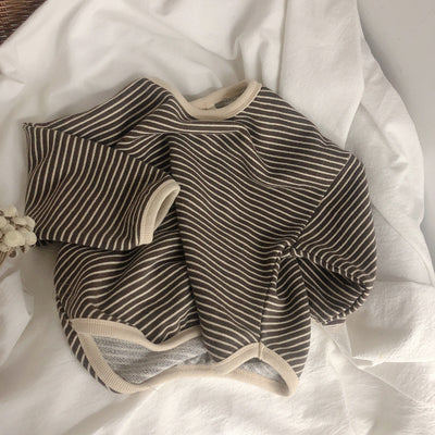 Camisetas Infantiles a Rayas con Cuello Redondo y Forro Interior - Image 3