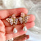 Aretes de Aguja Plata 925 con Mariposa Esmaltada y Perla de Agua Dulce Estilo Retro Francés