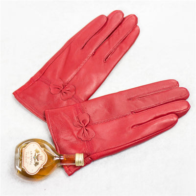 Guantes de Cuero de Oveja para Mujer Invierno - Cálidos con Lazo y Forro de Felpa - Image 11