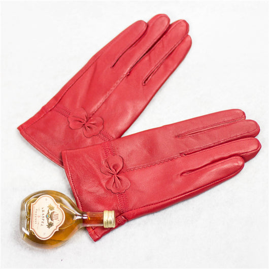 Guantes de Cuero de Oveja para Mujer Invierno - Cálidos con Lazo y Forro de Felpa - Image 11