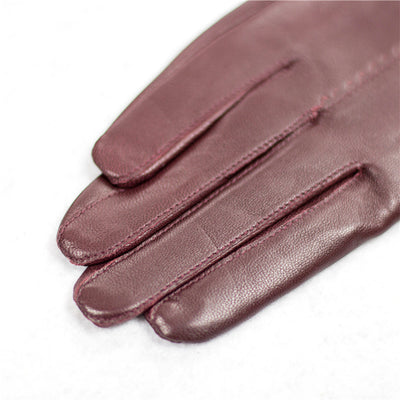 Guantes de Cuero de Oveja para Mujer Invierno - Cálidos con Lazo y Forro de Felpa - Image 6
