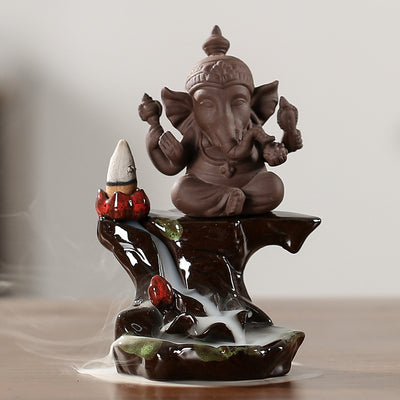 Quemador de Incienso Retorno Dios Elefante Indio - Sándalo Aromático