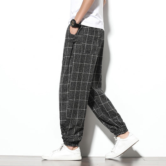 Pantalones Casuales Sueltos Estilo Asiático Corte Tobillero - Image 4