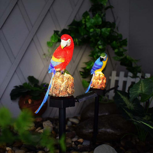 Luz Solar Decorativa Loro para Jardín - Impermeable, Moderna y Ecológica