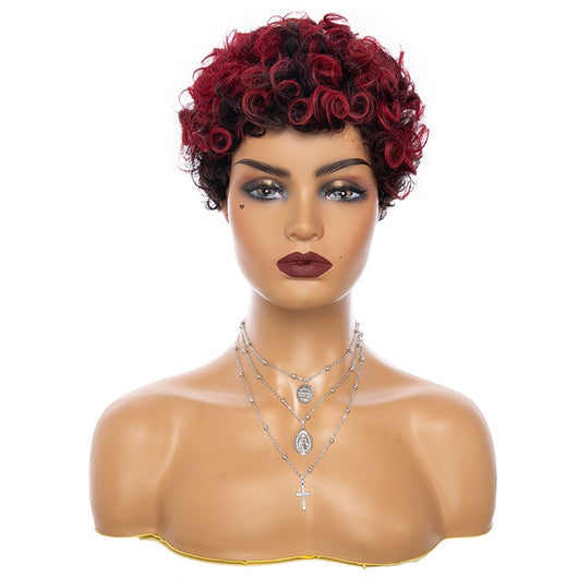 Peluca Rizada Africana Natural para Mujer - Cabello Real Corto y Ondulado - Image 8
