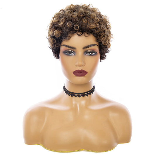 Peluca Rizada Africana Natural para Mujer - Cabello Real Corto y Ondulado - Image 7