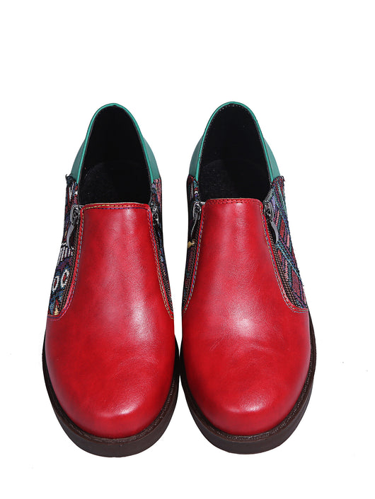 Zapatos de Tacón Cuadrado Bajo con Diseño de Bloques de Color Estilo Romano para Mujer - Image 8