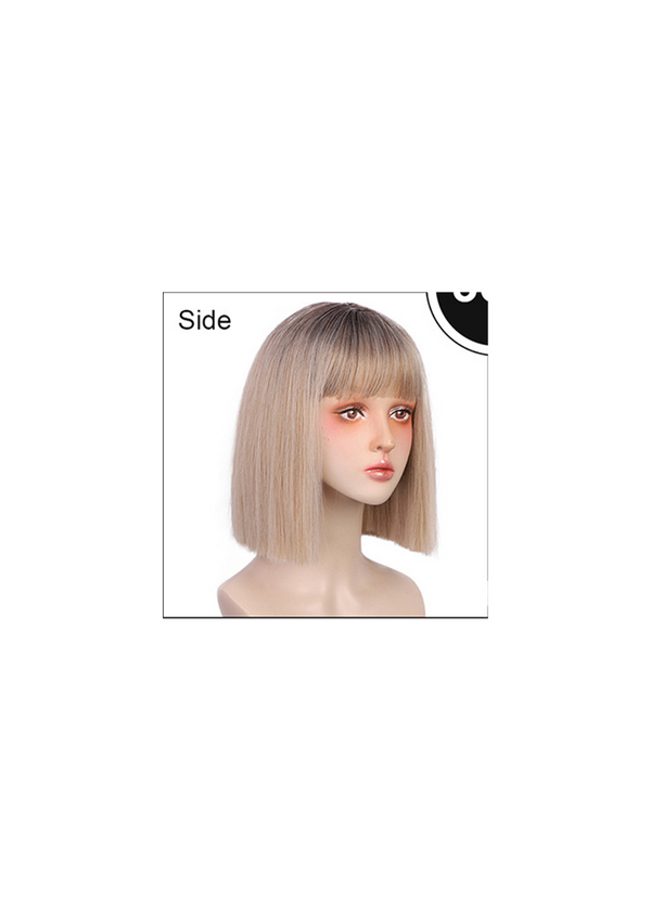 Peluca Sintética de Cabello Liso con Línea Natural - Fibra Premium
