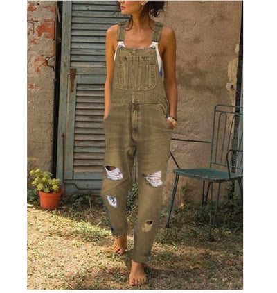 Enterizo Denim Mujer Rotos Diseño Moderno Overol Casual - Image 7