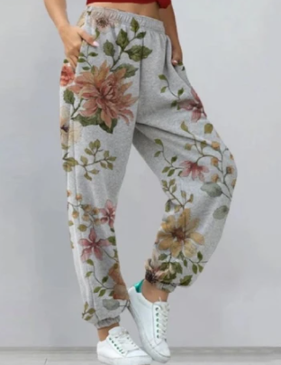 Pantalones Sueltos Casuales con Estampado Floral para Mujer - Image 7