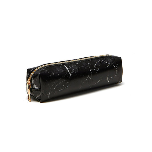 Set de Brochas de Maquillaje Premium con Bolsa de Cuero PU y Diseño Marmolado - Image 2