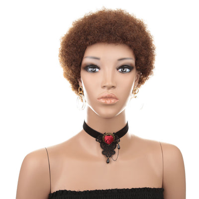 Peluca de Cabello Natural Rizado Afro Kinky Curls