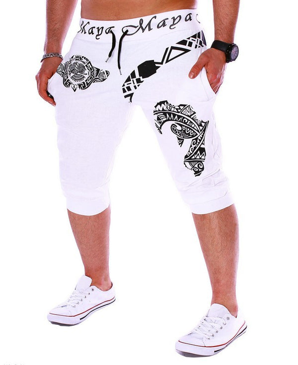 Pantalones Casuales Holgados con Estampado Retro para Hombre