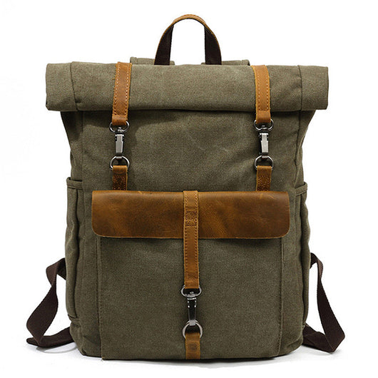Mochila Retro de Lona para Hombre - Bolsa de Viaje Resistente y Versátil - Image 9