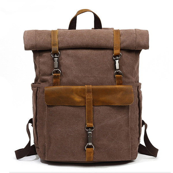 Mochila Retro de Lona para Hombre - Bolsa de Viaje Resistente y Versátil